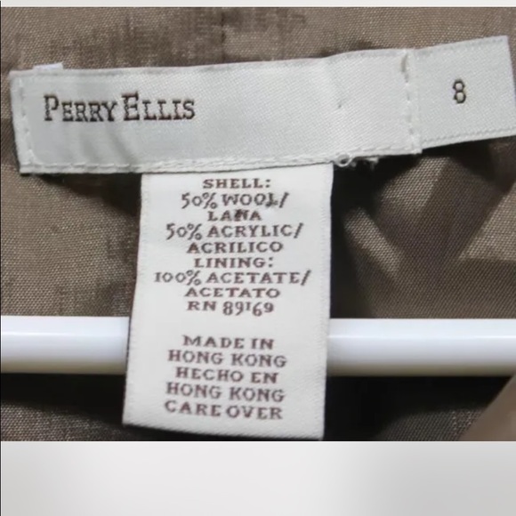 Perry Ellis Tweed Women Brown Blazer Size 8 Wool - Picture 2 of 12